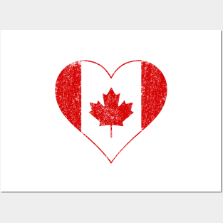 Vintage I love Canada heart flag Posters and Art